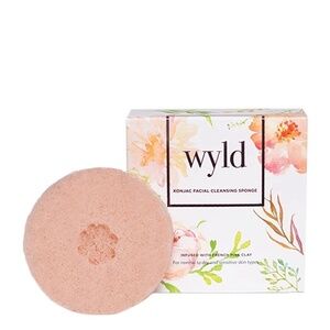 Wyld Konjac Facial Cleansing Sponge Pink Clay NEW